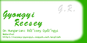 gyongyi recsey business card